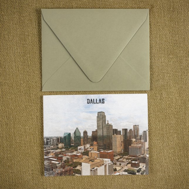 Cartão Postal Dallas Texas Panorama VIew City Silhouette (dallas texas city silhouette postcard)