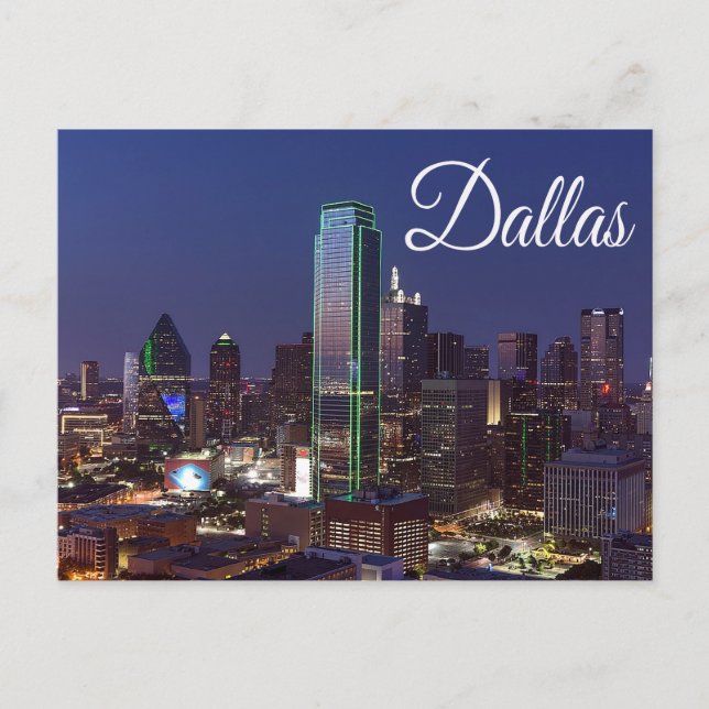 Cartão Postal Dallas, Texas Skyline, Cartão-postal dos Estados U (Frente)