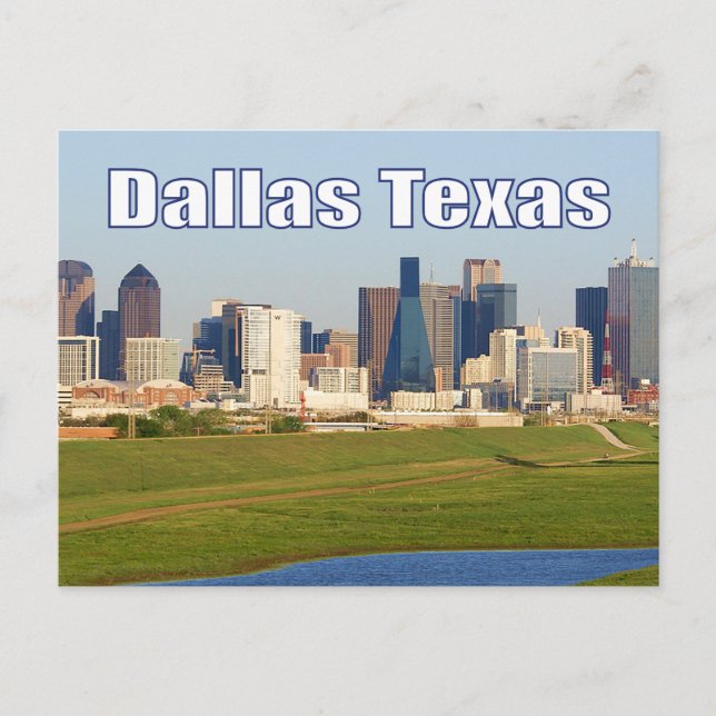 Cartão Postal Dallas, Texas Skyline, Cartão-postal dos Estados U (Frente)