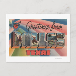 Cartão Postal Dallas, TexasLarge - Letra ScenesDallas, TX