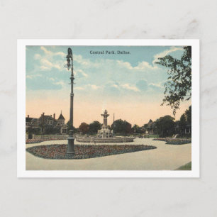 Cartão Postal Dallas TX, Parque Central, inspirado nos anos 1910