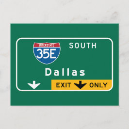 Cartão Postal Dallas, TX Road Sign