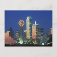 'Dallas, TX skyline à noite com Reunion Tower'