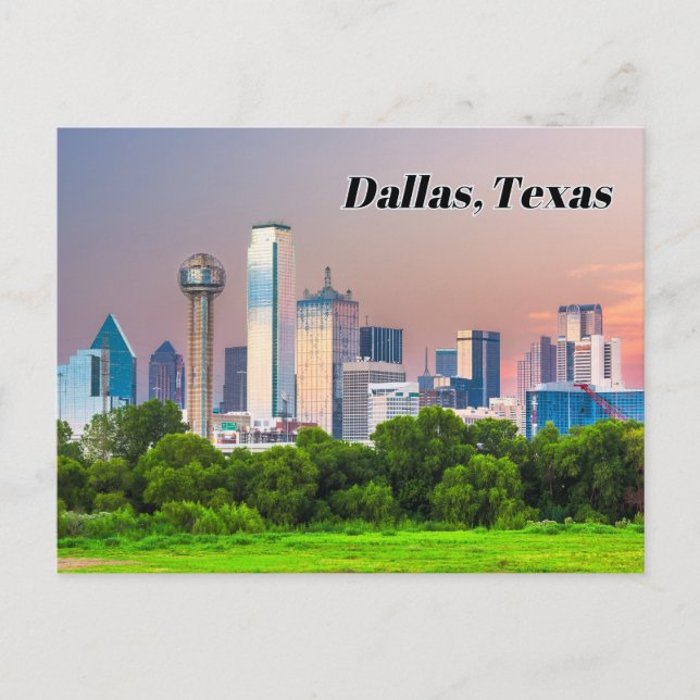 Cartão Postal Dallas, Vista de Centros do Texas (Frente)