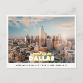 Cartão Postal Dallas Wedding Save the Date Skyline Postcard