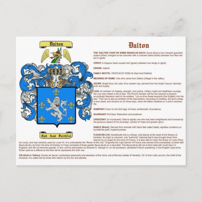 Cartão Postal Dalton (em inglês) (Frente)