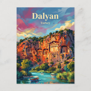 Cartão Postal Dalyan - Tumbas Rupestres Turquia