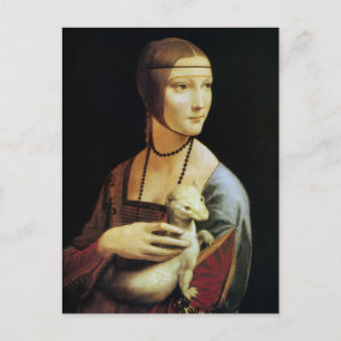 Cartão Postal Dama com Arminho de Leonardo da Vinci