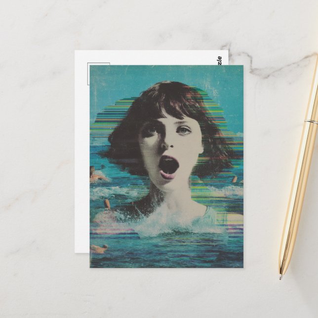 Cartão Postal Dama das falhas na praia (Frente/Verso In Situ)