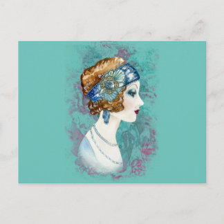 Cartão Postal Dama dos Anos 20.