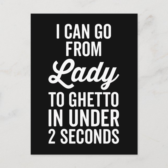 Cartão Postal Dama para Getto Engraçado (Frente)