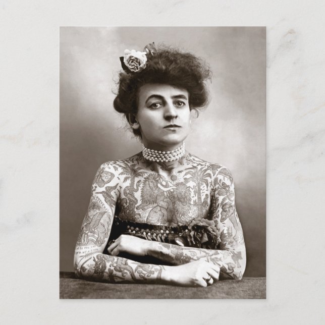 Cartão Postal Dama Tatuada, 1907 (Frente)