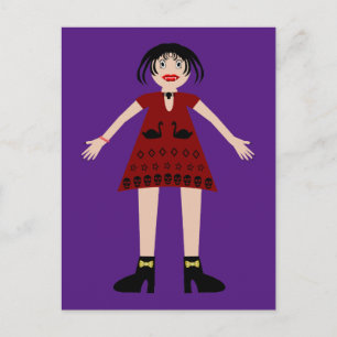 Cartão Postal Dama Vampira de Halloween Gótico