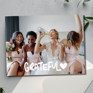 Cartão Postal Damas de honra agradecidas Foto em Branco Obrigada