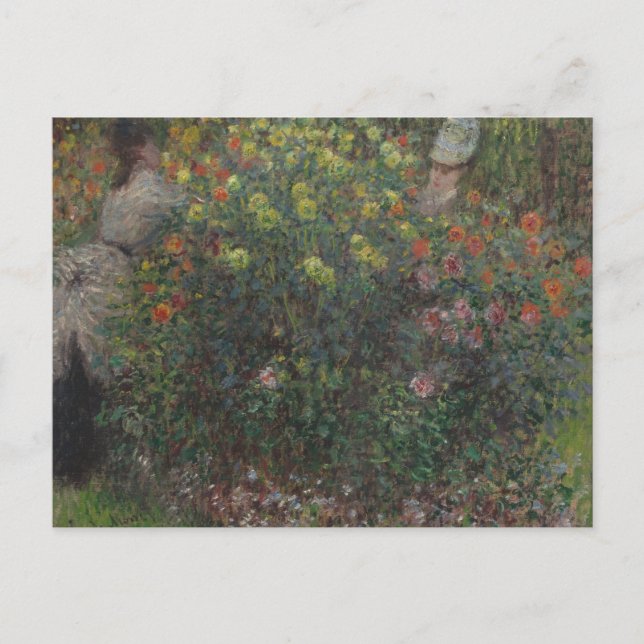 Cartão Postal Damas na Flores Monet 1875 (Frente)