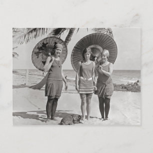 Cartão Postal Damas na Praia, 1920