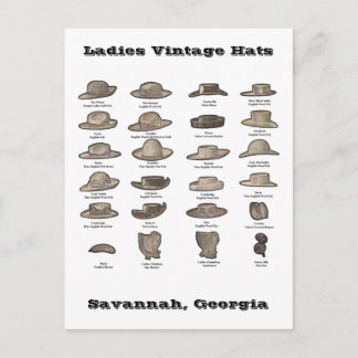 Cartão Postal Damas Vintage Hats Personalizados