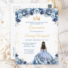 Cartão Postal Damasco Princesa Floral Quinceañera