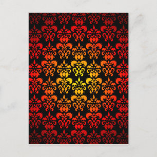 Cartão Postal Damasco vermelho, amarelo e preto