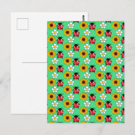 Cartão Postal Damasco Vermelho E Preto Com Flores