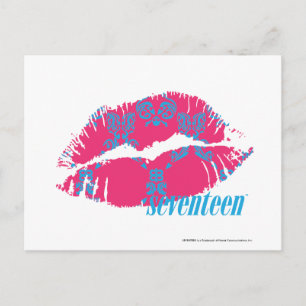 Cartão Postal Damask Aqua-Magenta