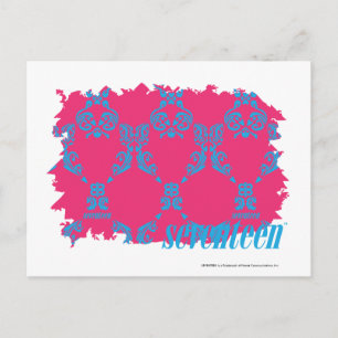 Cartão Postal Damask Aqua-Magenta 3