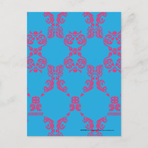Cartão Postal Damask Magenta-Aqua