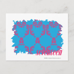 Cartão Postal Damask Magenta-Aqua 4
