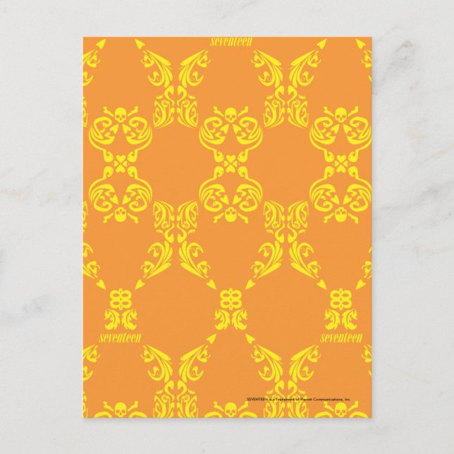 Cartão Postal Damask Orange-Yellow (Frente)