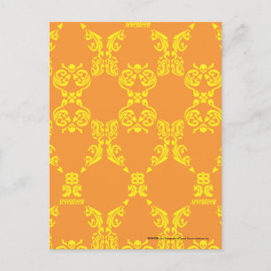 Cartão Postal Damask Orange-Yellow