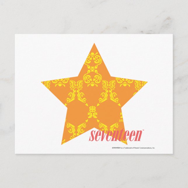 Cartão Postal Damask Orange-Yellow 3 (Frente)