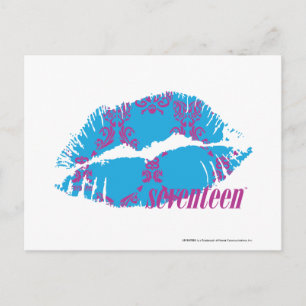 Cartão Postal Damask Purple-Aqua