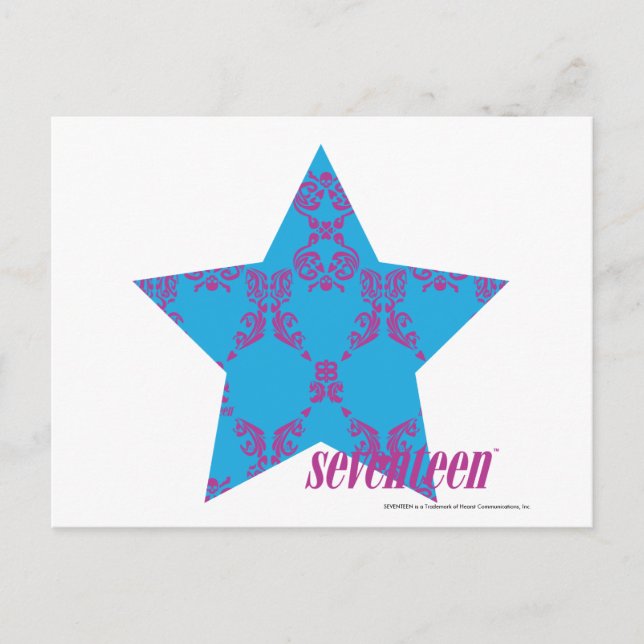 Cartão Postal Damask Purple-Aqua 2 (Frente)
