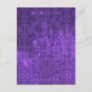 Cartão Postal Damask Wildflower, CASTELO DE ANGEL em Roxo