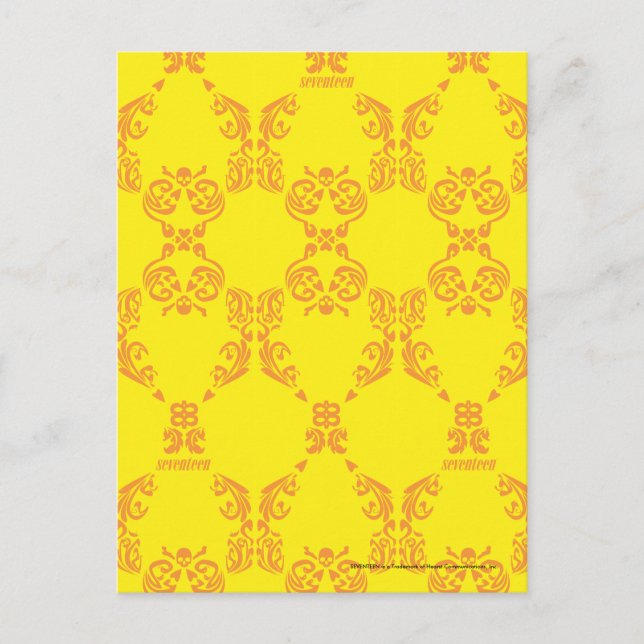 Cartão Postal Damask Yellow-Orange (Frente)