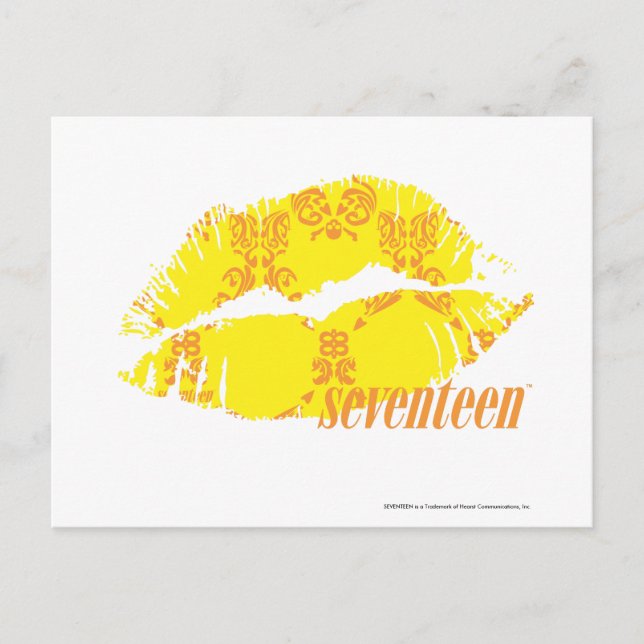 Cartão Postal Damask Yellow-Orange (Frente)