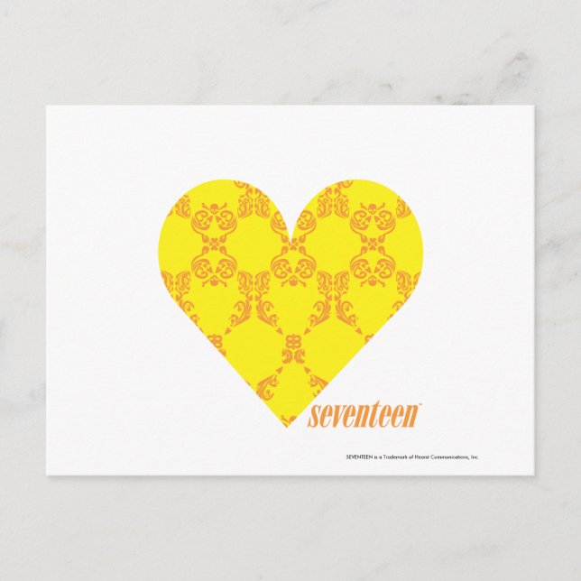 Cartão Postal Damask Yellow-Orange 4 (Frente)