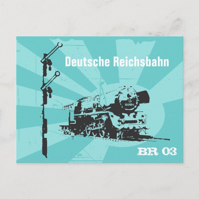 Cartão Postal Dampflokdesign Reichsbahn (Frente)