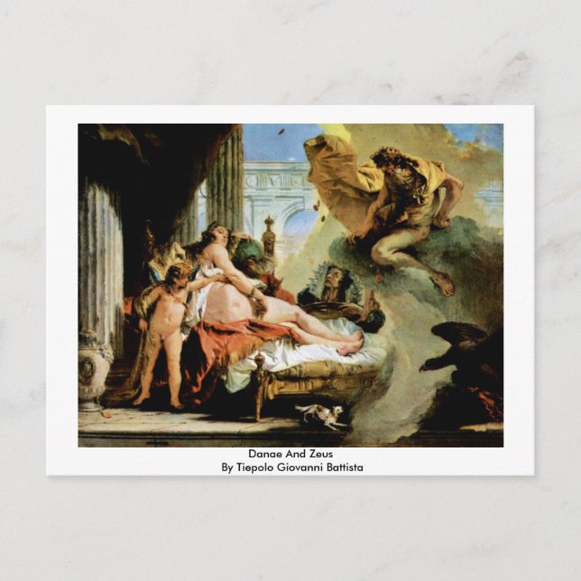 Cartão Postal Danae E Zeus Por Tiepolo Giovanni Battista (Frente)