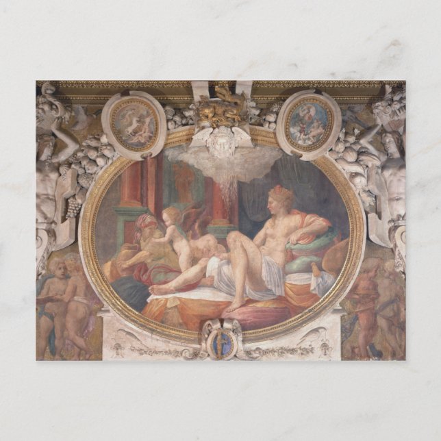 Cartão Postal Danae Recebendo a Chuva de Ouro (Frente)