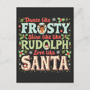 Cartão Postal Dança Como Um Brilho Sorridente Como Rudolph Love