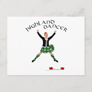 Cartão Postal Dança da Espada Highland Dancer Ghillie Callum