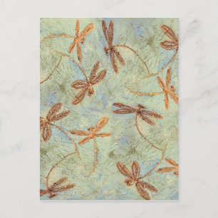 Cartão Postal Dança de Dragonfly Dourada