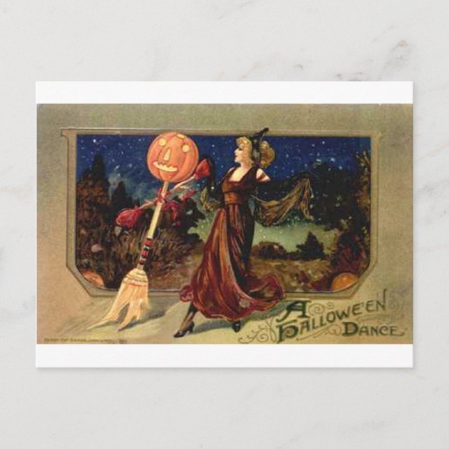 Cartão Postal Dança de Halloween (Frente)