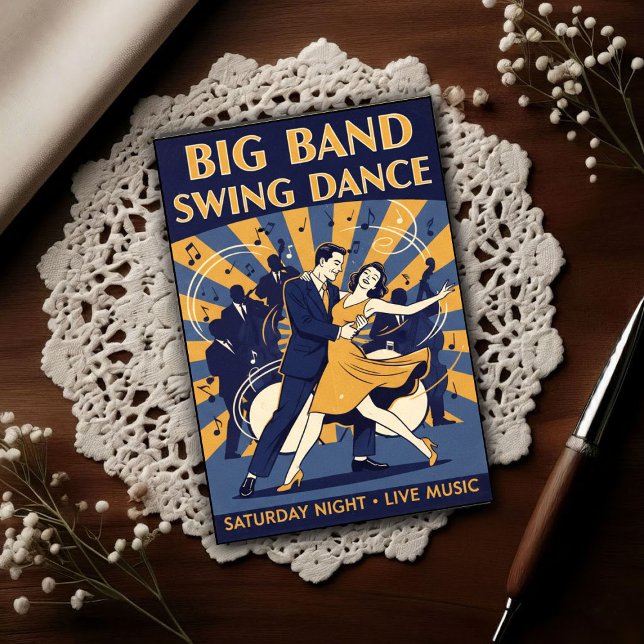 Cartão Postal Dança de Swing dos anos 40 Vintage  (Criador carregado)