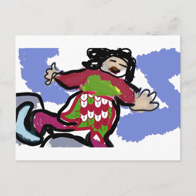 Cartão Postal dança do skate de gelo (Frente)