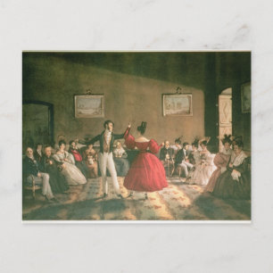 Cartão Postal Dança em um Salão em Buenos Aires, c.1831 (c/c em