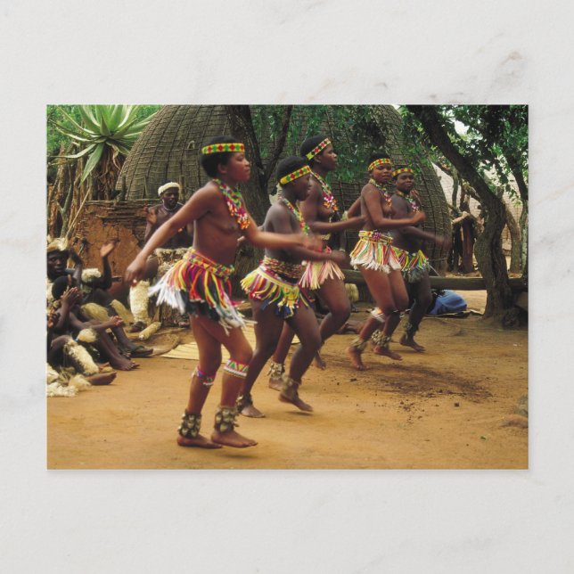 Cartão Postal Dança, Estilo Zulu - África do Sul (Frente)