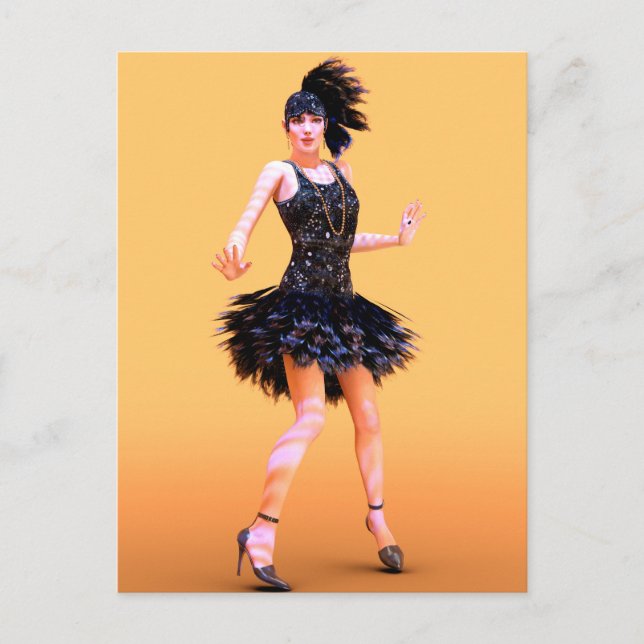 Cartão Postal Dança Flapper Vintage (Frente)