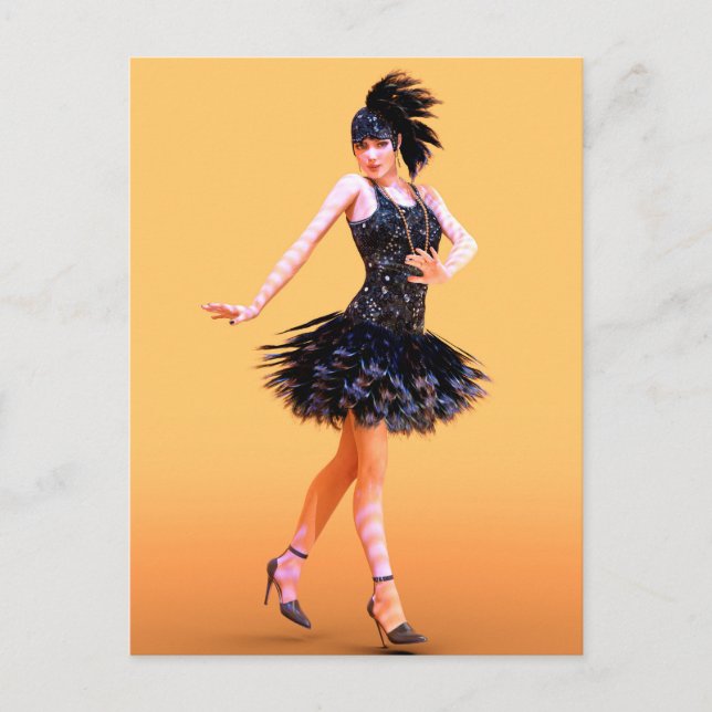 Cartão Postal Dança Flapper Vintage (Frente)